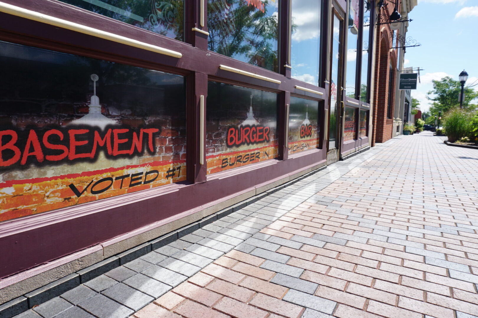 The Basement Burger Bar storefront — voted #1 burger